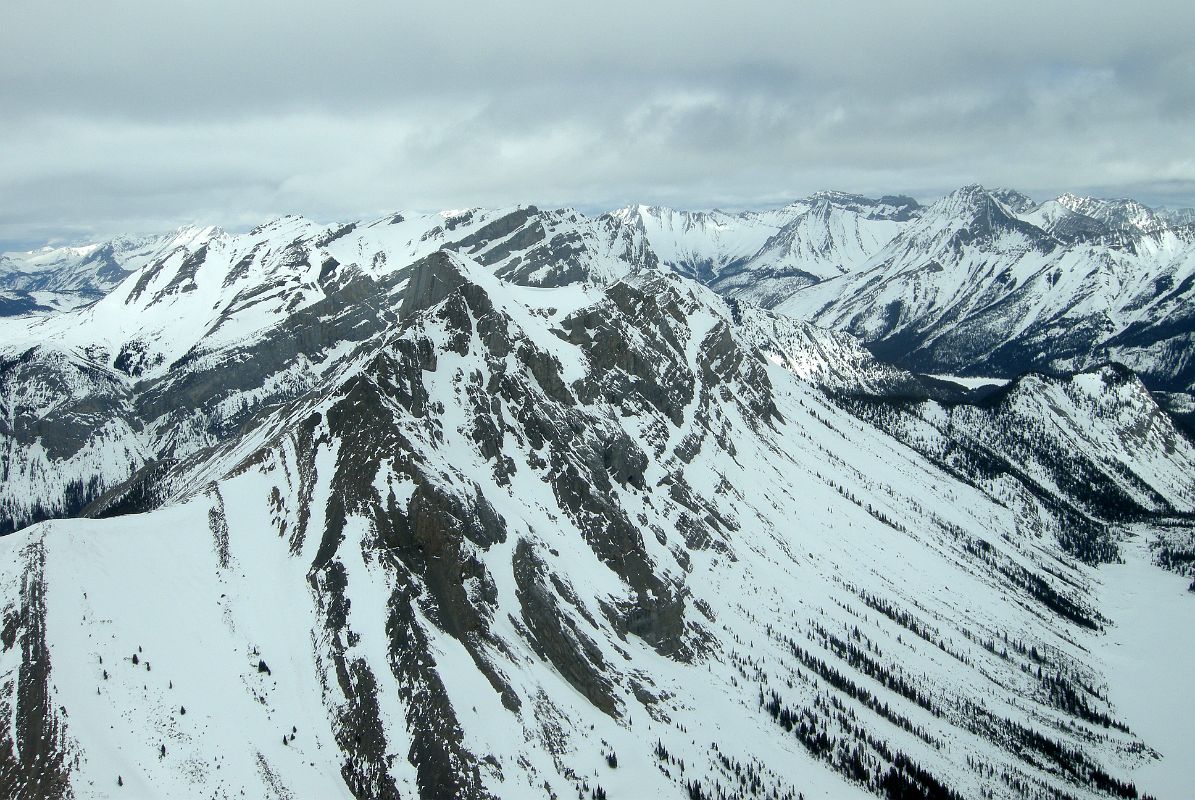 33 Marvel Peak, Wonder Peak, Beersheba Peak, Mount Allenby, Mount Mercer From Helicopter Between Mount Assiniboine And Canmore In Winter